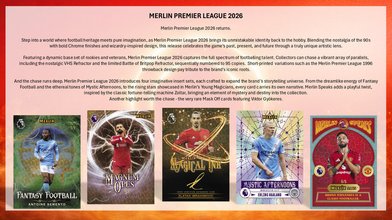 2026 Topps Merlin Premier League Soccer Hobby Box