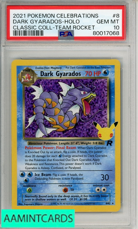 2021 POKEMON CELEB CLASSIC COLL DARK GYARADOS-HOLO #8 TEAM ROCKET