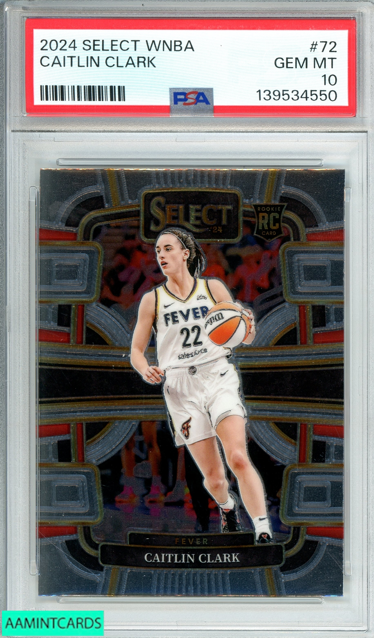 シガレットカード・クリケッターズ 2024 PANINI SELECT WNBA CAITLIN CLARK #72 FEVER ROOKIE PSA 10 GEM