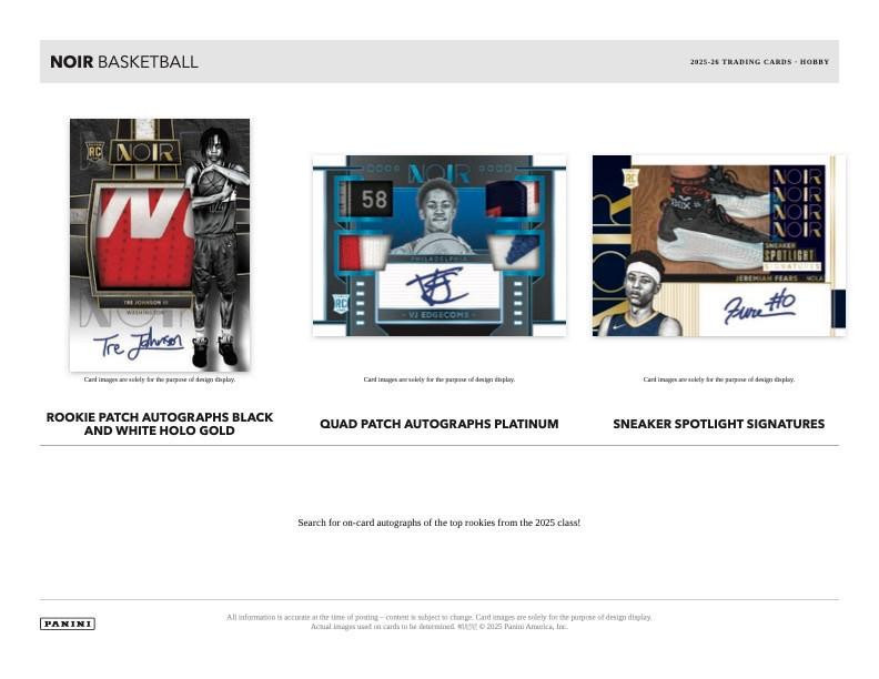 2025/26 Panini Noir Basketball Hobby Box