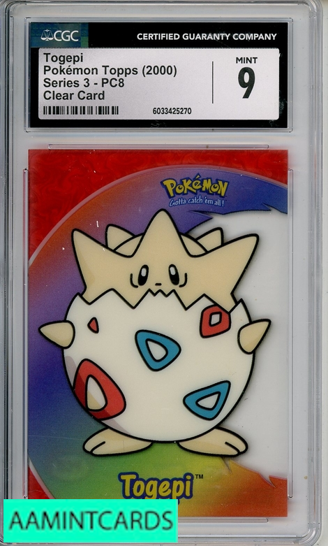 topps pokemon cards series 3 2000 POKEMON TOPPS SERIES 3 TOGEPI #PC8 CLEAR CARD CGC 9 MINT 6033425270