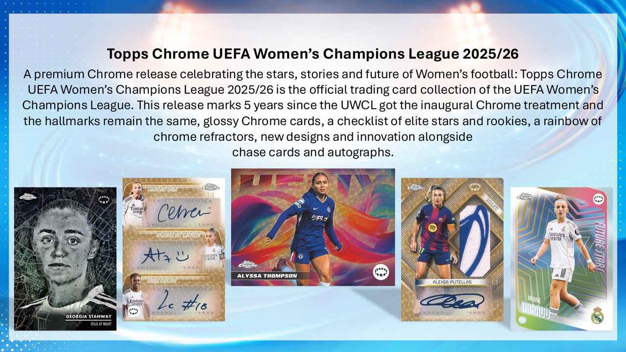 2025/26 Topps UEFA Women's Champions League Chrome Soccer Hobby Case