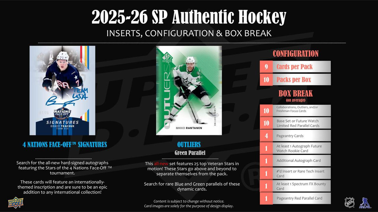 2025/26 Upper Deck SP Authentic Hockey Hobby Box
