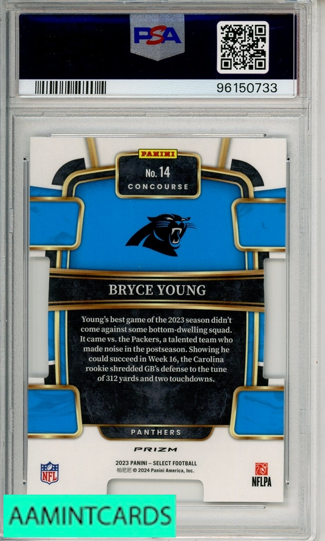2023 PANINI SELECT BRYCE YOUNG #14 DIE-CUT SILVER PRIZM PSA 9 MINT