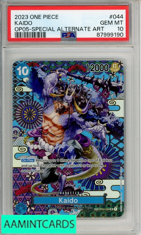 2023 ONE PIECE カヤ #044 GEM MT 10 2023 ONE PIECE OP05-AWAKENING OF THE NEW ERA KAIDO #044 SPECIAL