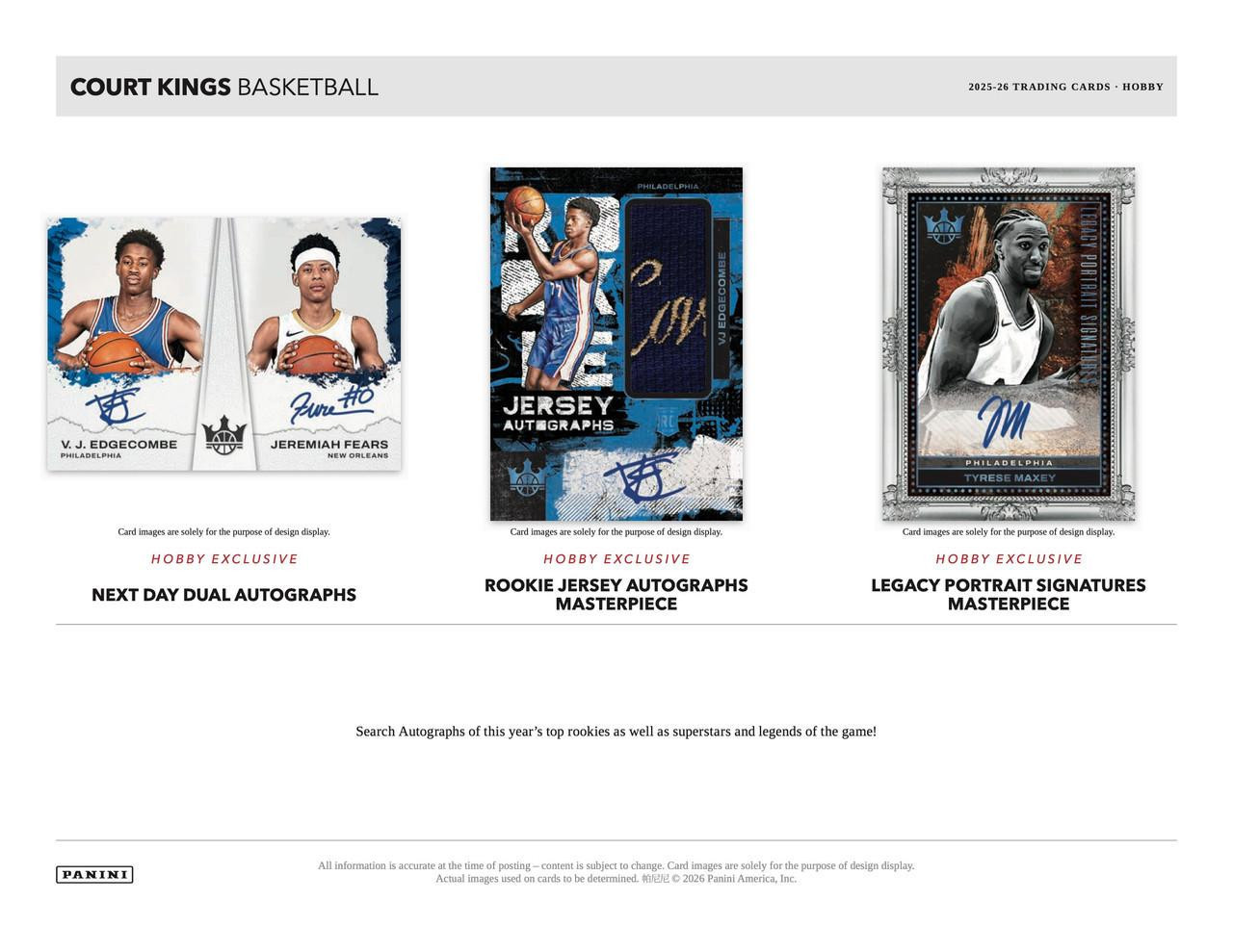 2025/26 Panini Court Kings Basketball Hobby Box