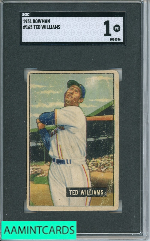  ウィンドブレーカー 　ドーハ　レア　希少 1951 BOWMAN TED WILLIAMS #165 SGC 1 2024046 - AA Mint Cards