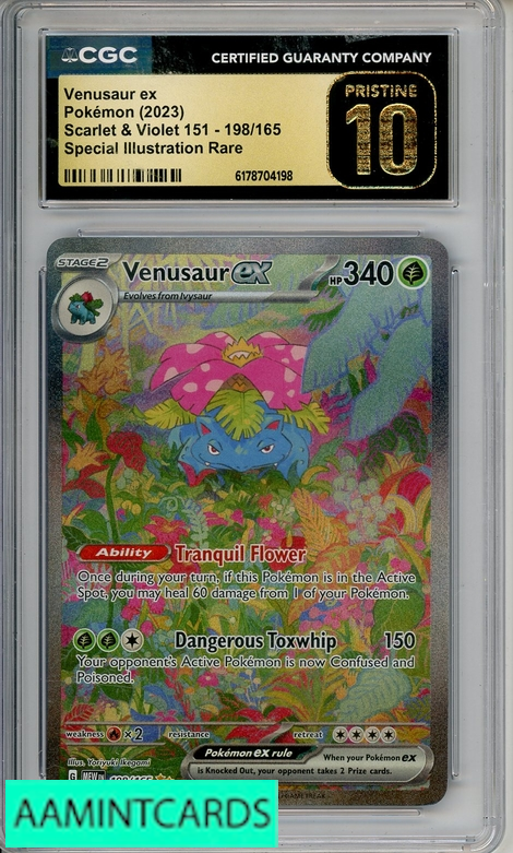 2023 POKEMON SCARLET VIOLET 151 VENUSAUR EX #198 SIR CGC 10