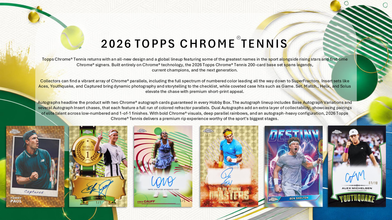 2026 Topps Chrome Tennis Hobby Box