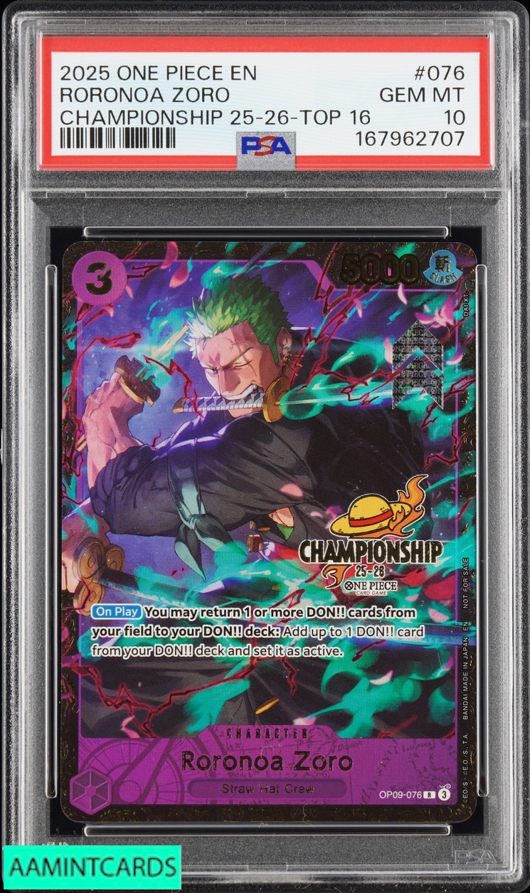2025 ONE PIECE PROMOS RORONOA ZORO #076 CHAMPIONSHIP 25-26-TOP 16