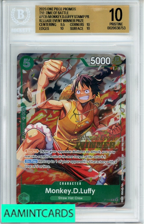 2026 ONE PIECE PROMOS MONKEY D LUFFY STAMP PR #P135 RELEASE EVENT