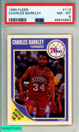1989 FLEER CHARLES BARKLEY #113 PHILADELPHIA 76ERS PSA NM-MT 8 48944894