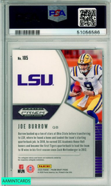 2020 PANINI PRIZM DRAFT PICKS JOE BURROW #105 ROOKIE BENGALS PSA MINT 9 51056586