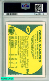 1989 TOPPS TRADED DEION SANDERS #30T ROOKIE HOF ATLANTA FALCONS PSA MINT 9 51678027