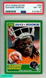 2013 PANINI SCORE DEANDRE HOPKINS #356 ROOKIE HOUSTON TEXANS PSA NM-MT 8 51678016