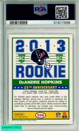 2013 PANINI SCORE DEANDRE HOPKINS #356 ROOKIE HOUSTON TEXANS PSA NM-MT 8 51677998