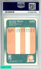 1988 FLEER REGGIE MILLER #57 INDIANA PACERS ROOKIE RC PSA NM-MT 8 57294783