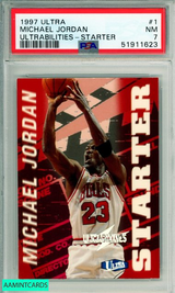 1997 ULTRA MICHAEL JORDAN #1 ULTRABILITIES-STARTER HOF CHICAGO BULLS PSA 7 NM 51911623
