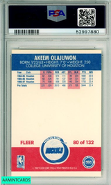 1987 FLEER AKEEM OLAJUWON #80 HOF HOUSTON ROCKETS PSA 8 NM-MT 52997880