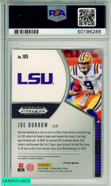 2020 PANINI PRIZM DRAFT PICKS JOE BURROW #105 SILVER PRIZM ROOKIE RC PSA 9 MINT 50196288