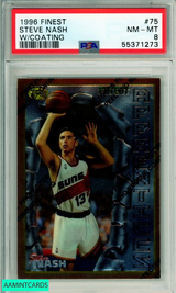 1996 FINEST STEVE NASH #75 WITH COATING ROOKIE HOF SUNS RC PSA 8 NM-MT 55371273