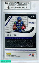 2019 PANINI PRIZM D. K. METCALF #343 PRIZMS DISCO SEAHAWKS ROOKIE RC BGS 8.5 0012525576