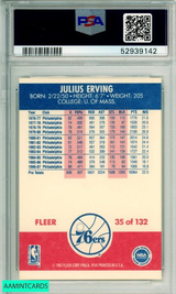 1987 FLEER JULIUS ERVING #35 HOF PHILADELPHIA 76ERS PSA 7 NM 52939142