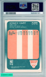 1988 FLEER HORACE GRANT #16 ROOKIE CHICAGO BULLS RC PSA 7 NM 52939101