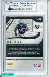 2019 PANINI PRIZM JOSH JACOBS #323 PRIZMS RAIDERS ROOKIE RC BGS 9 MINT 0012547117