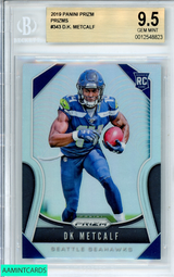 2019 PANINI PRIZM DK METCALF #343 SILVER PRIZM ROOKIE RC BGS 9.5 GEM MINT 0012548823