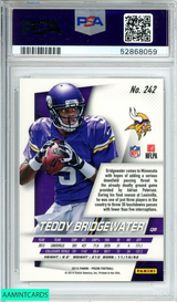 2014 PANINI PRIZM TEDDY BRIDGEWATER #242 TWO HANDS ON BALL FRONT ROOKIE PSA 10 52868059
