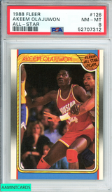 1988 FLEER AKEEM OLAJUWON #126 ALL-STAR HOUSTON ROCKETS PSA 8 NM-MT 52707312