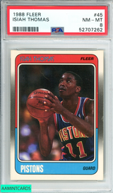1988 FLEER ISIAH THOMAS #45 DETROIT PISTONS PSA 8 NM-MT 52707262