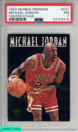 1993 SKYBOX PREMIUM MICHAEL JORDAN #CS1 CENTER STAGE HOF BULLS PSA 7 NM 53153319