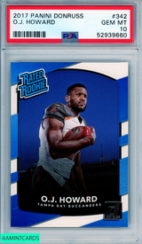 2017 PANINI DONRUSS OJ HOWARD #342 ROOKIE BUCCANEERS RC PSA 10 GEM MT 52939660