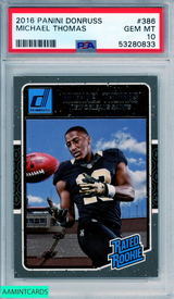 2016 PANINI DONRUSS MICHAEL THOMAS #386 ROOKIE SAINTS RC PSA 10 GEM MT 53280833