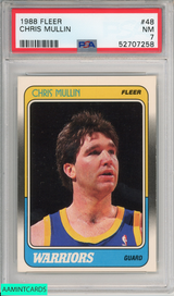 1988 FLEER CHRIS MULLIN #48 HOF GOLDEN STATE WARRIORS PSA 7 NM 52707258