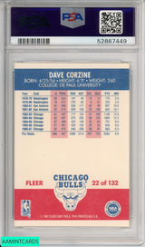 1987 FLEER DAVE CORZINE #22 CHICAGO BULLS PSA 7 NM 52867449