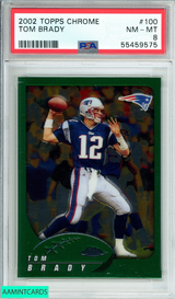 2002 TOPPS CHROME TOM BRADY  #100 PSA NM-MT 8 55459575