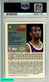 1997 TOPPS KOBE BRYANT #171 HOF LOS ANGELES LAKERS PSA NM-MT 8 50651491