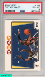 2008 TOPPS DWYANE WADE #100 MIAMI HEAT PSA 8 NM-MT 54219800