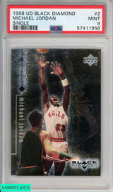 1998 UPPER DECK BLACK DIAMOND MICHAEL JORDAN #2 SINGLE HOF CHICAGO BULLS PSA 9 57411956