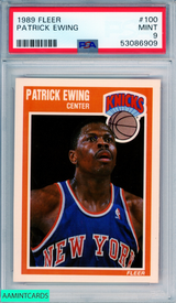 1989 FLEER PATRICK EWING #100 HOF NEW YORK KNICKS PSA 9 MINT 53086909