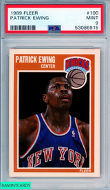 1989 FLEER PATRICK EWING #100 HOF NEW YORK KNICKS PSA 9 MINT 53086915