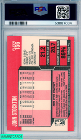 1989 FLEER JOHN STOCKTON #156 HOF UTAH JAZZ PSA 9 MINT 53087034