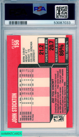 1989 FLEER JOHN STOCKTON #156 HOF UTAH JAZZ PSA 9 MINT 53087033
