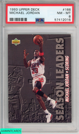 1993 UPPER DECK MICHAEL JORDAN #166 CHICAGO BULLS HOF PSA 8 NM-MT 57412016