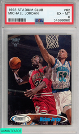 1998 STADIUM CLUB MICHAEL JORDAN #62 CHICAGO BULLS HOF PSA 6 EX-MT 54699060