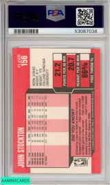 1989 FLEER JOHN STOCKTON UTAH JAZZ HOF #156 PSA 8 NM-MT 53087038