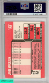 1989 FLEER JOHN STOCKTON UTAH JAZZ HOF #156 PSA 8 NM-MT 53087041
